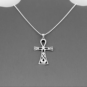Sterling Silver Cross Necklace, Religious Necklace